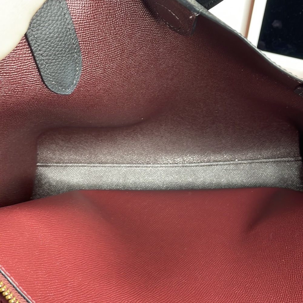 Coach Black Leather Tote with Burgundy Tag and Gold Hardware - Picture 6 of 14